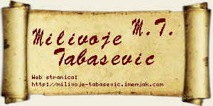 Milivoje Tabašević vizit kartica